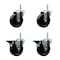 Service Caster 4 Inch Phenolic Wheel Swivel 34 Inch Threaded Stem Caster Set 2 Brakes SCC SCC-TS20S414-PHS-34212-2-PLB-2 - alternate 1
